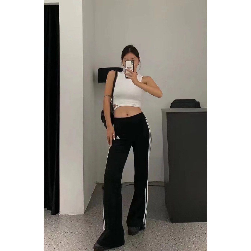 ADIDAS Flared Track Pants, Women's Fashion, Activewear on Carousell