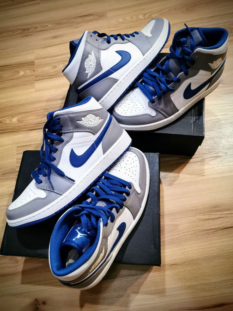 Jordan 1 Mid Cement True Blue