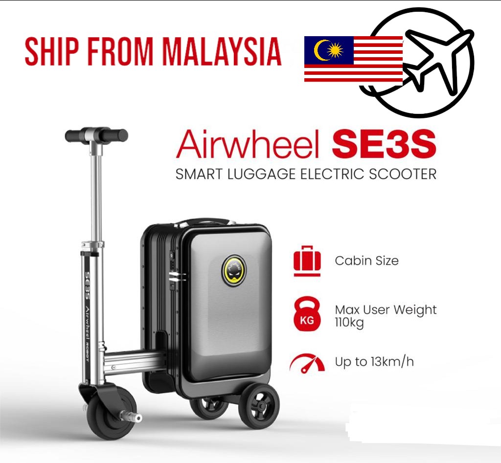 Airwheel SE3S Electric Mini Smart Black Scooter Luggage 20 Inch Riding  Suitcase 