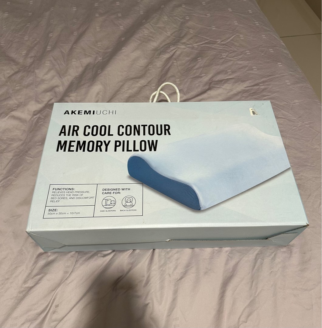 Akemiuchi air cool contour memory pillow, Furniture & Home Living