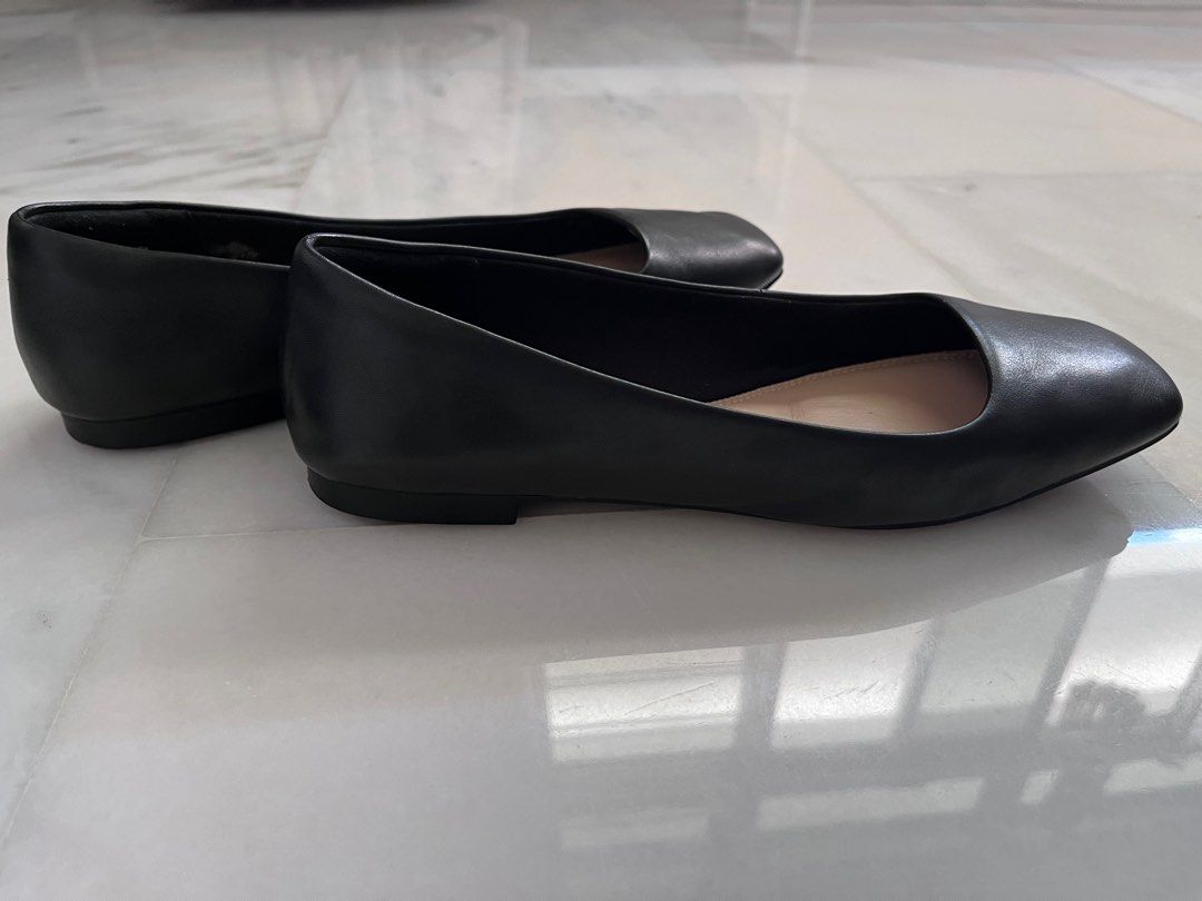 Aldo Black Leather Flats soft and flexible Women s Fashion