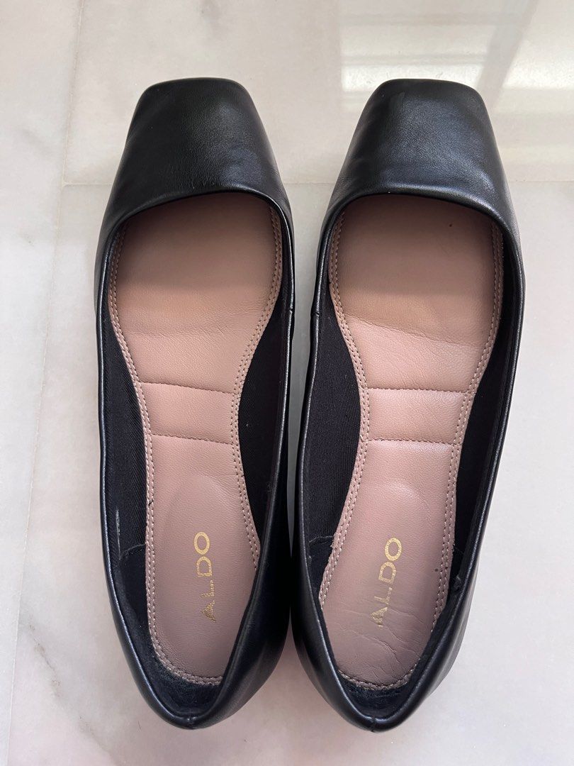 Aldo Black Leather Flats soft and flexible