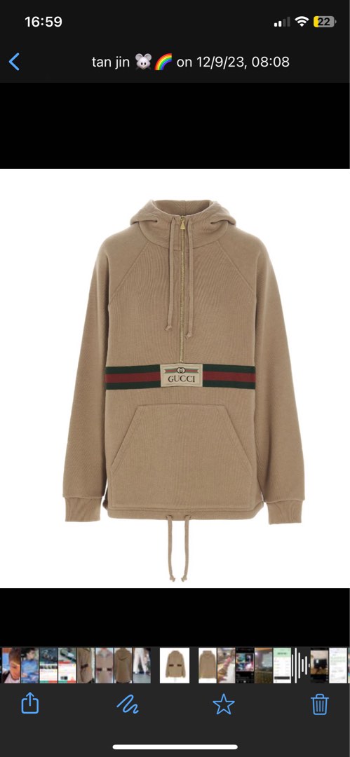 Gucci hotsell hoodie tan