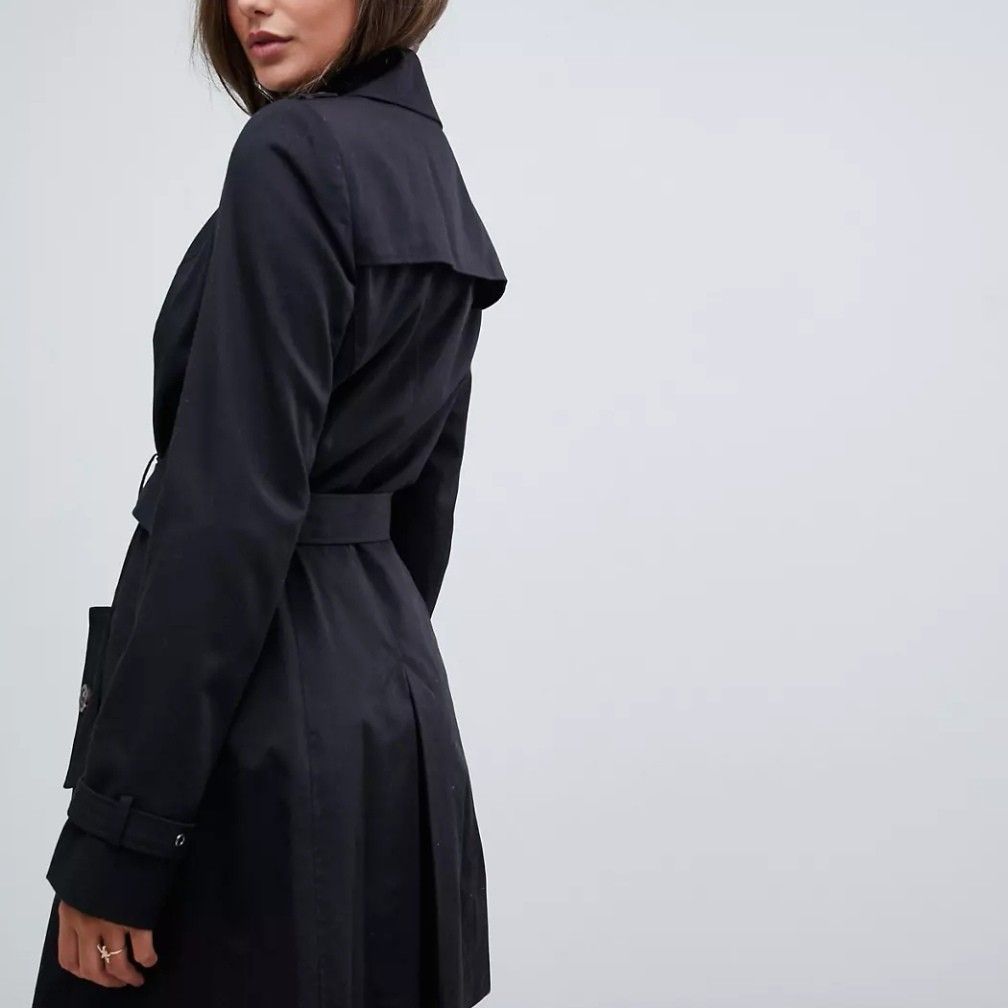 Michael kors black trench coat with hood online