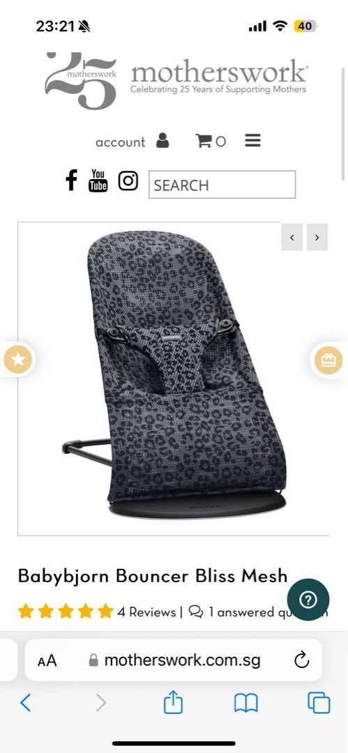 Baby bjorn bouncer anthracite outlet