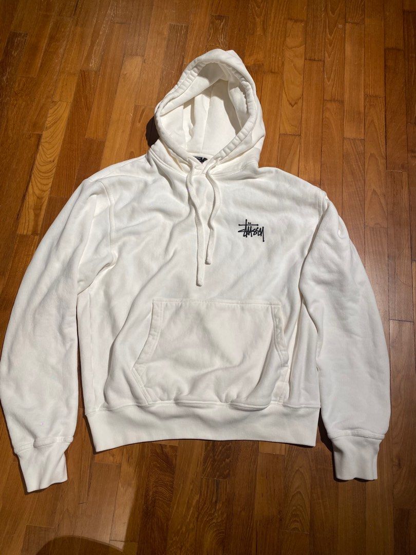 White stussy hoodie mens cheap