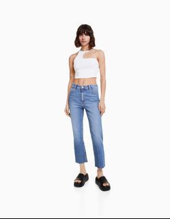Bershka - Denim cropped flare
