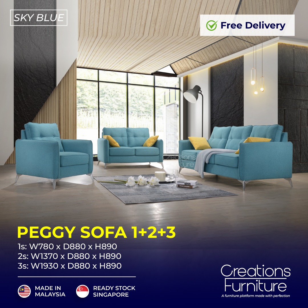 BIG DEAL!! 3 Pax Fabric Sofa / Office sofa/ Classic PEGGY Series