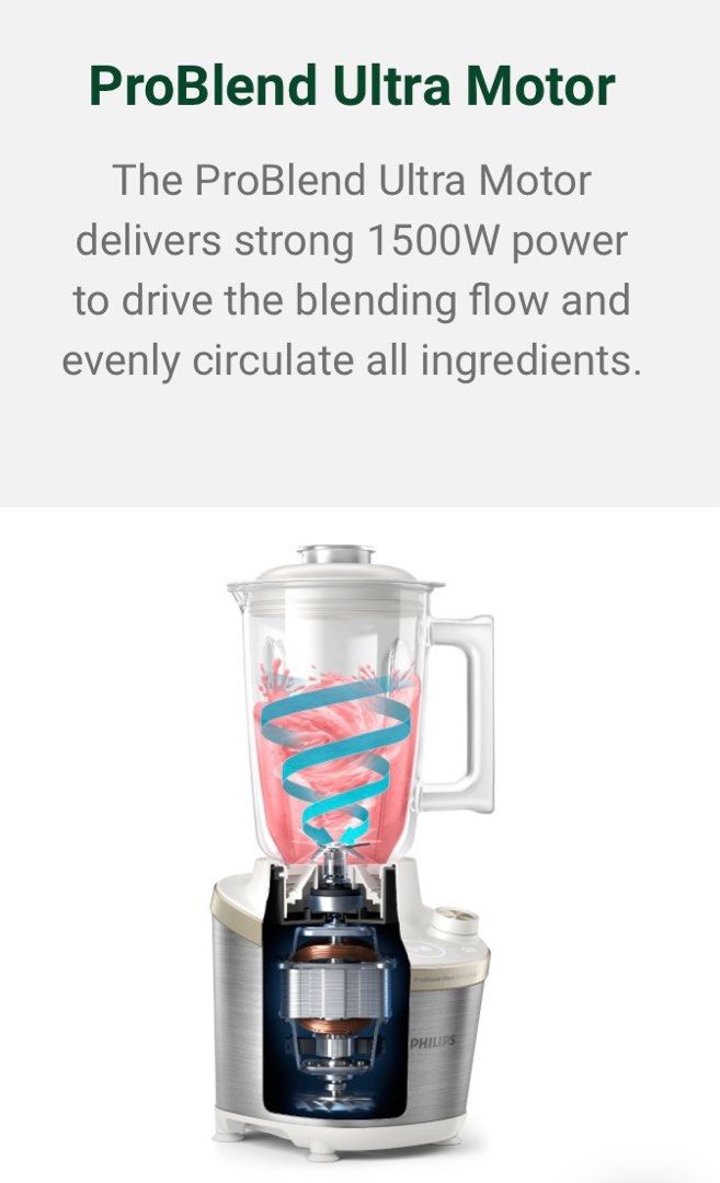 Philips Serie 7000 1500W Blender Glass Black