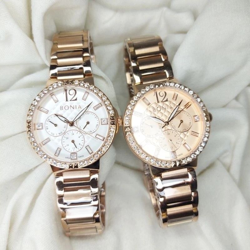 Bonia watch rose gold best sale
