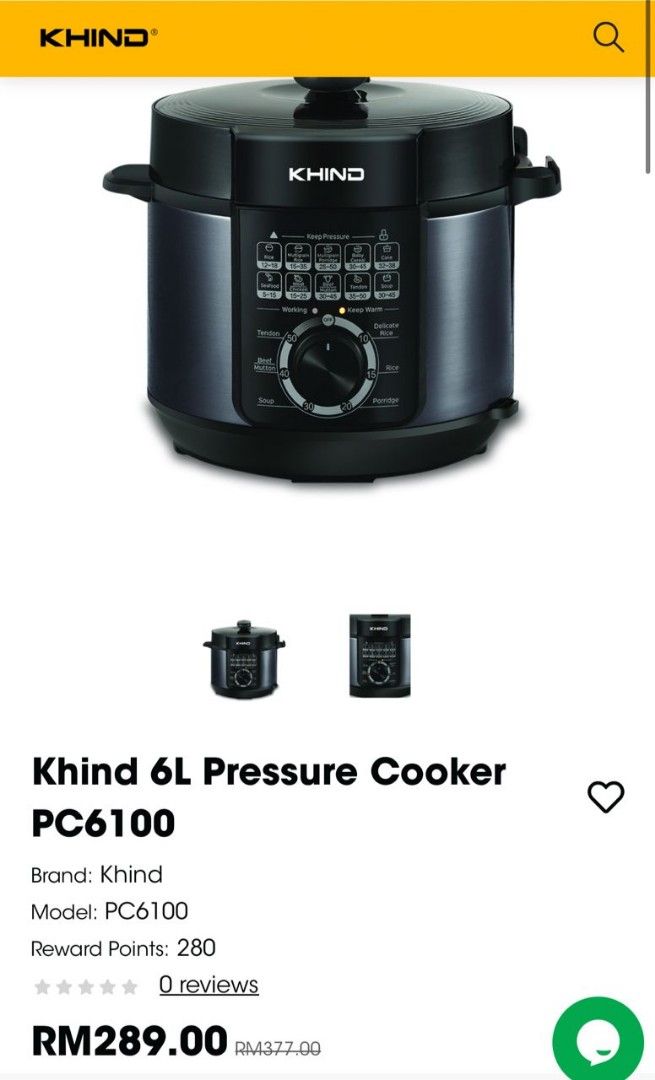 Brand New Khind 6L Pressure Cooker PC6100, TV & Home Appliances