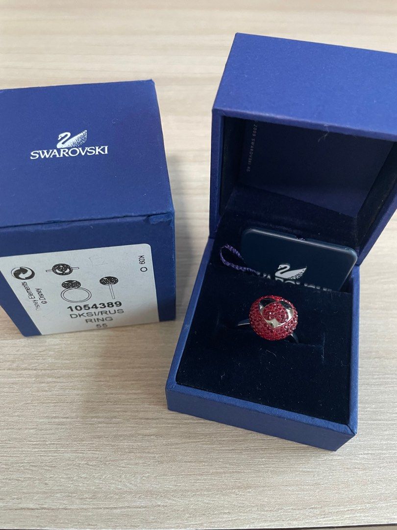Brand New Swarovski Disney Collection Red Heart Ring Size 55 Wedding Birthday Valentine Love Christmas