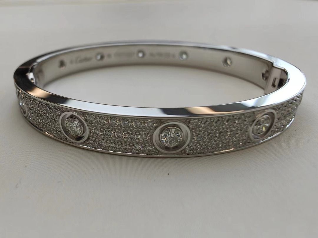 Cartier silver discount diamond bracelet
