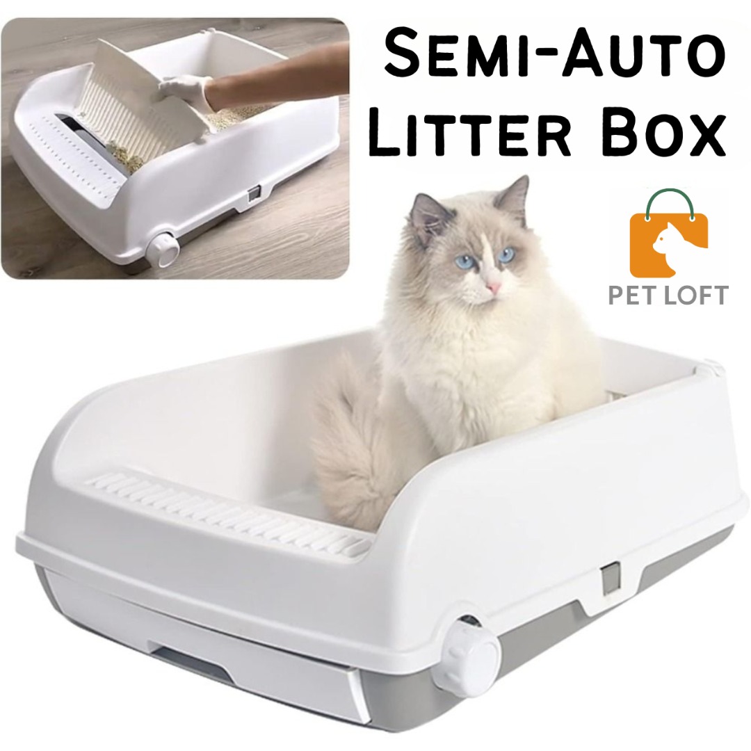 Cat Litter Box Semi Enclosed Litter Box SemiAuto Cat Litter Box Kitten