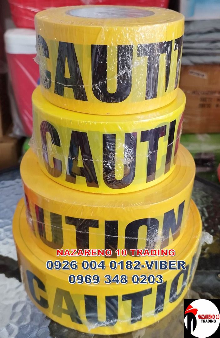 CAUTION TAPE INDUSTRIAL TAPE (Category: Construction Tools & Equipment) located in Las Pinas. Submitted by itsmegelai.ram (Listing ID 1268543129, Image 1). Description: Caution tape / danger Tape 3 inches x 300 meters 3 inches x 350 meters 3 inches x 500 meters 3 inches x 1000 meters WE ALSO HAVE -Danger tape -Plastic chain -Fragile WE OFFER DISCOUNT IN BULK ORDERS For more info message or text at GIRLIE 09260040182 09693480203 09567028557 093385