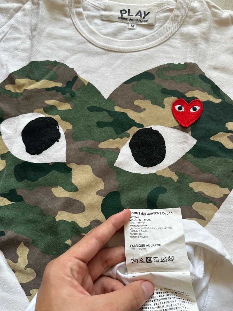 Cdg camo heart t shirt online