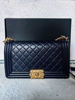 Chanel Medium Boy in Navy