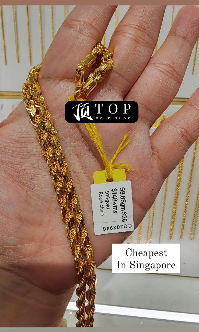 CHEAPEST 916 gold 99.88gm solid rope chain