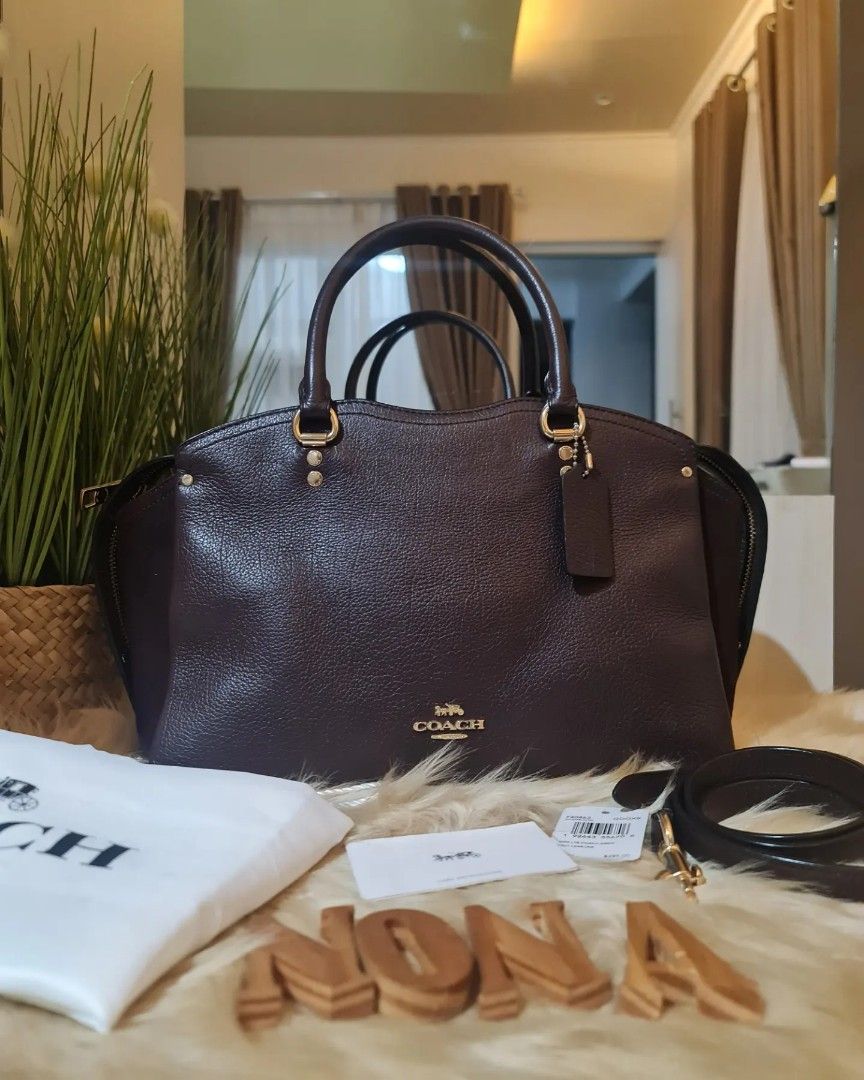 Coach mixed leather drew satchel sales