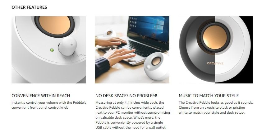Creative Pebble Desktop 2.0 Speakers USB Powered, Computers & Tech ...