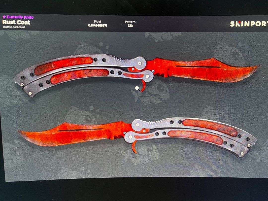 CS2 Butterfly knife rust coat (BS), Video Gaming, Gaming Accessories