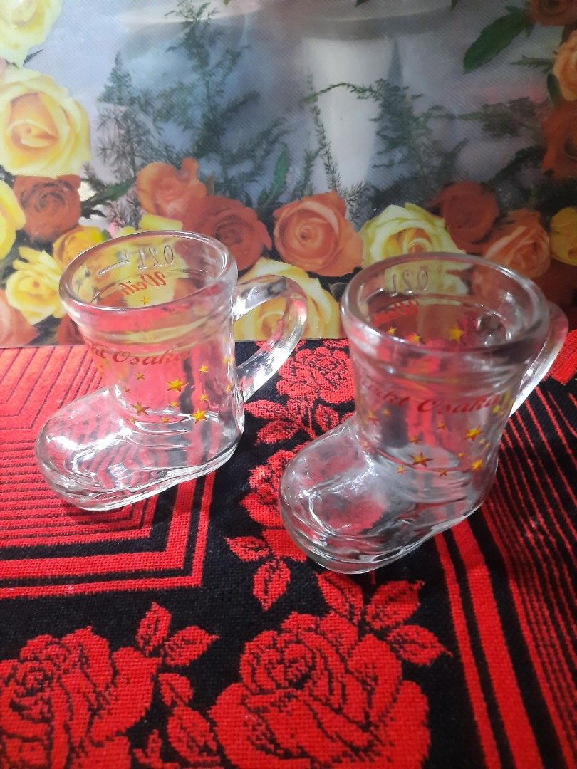 Cup/mug boots shaped glass 0.2L capacity 2 pcs available (Category: Coffee & Tea Tableware) located in Manila. Submitted by luckycharm_215 (Listing ID 1268641464, Image 1). Description: price per piece.