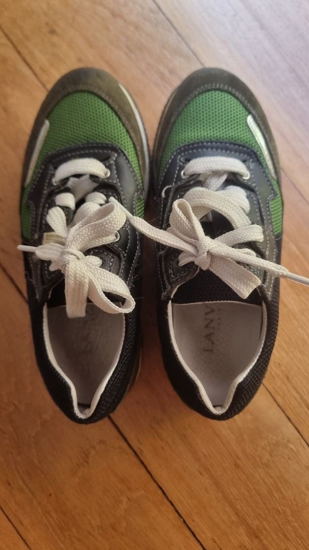 Designer shoes Lanvin boys leather and suede trainers 32 Babies