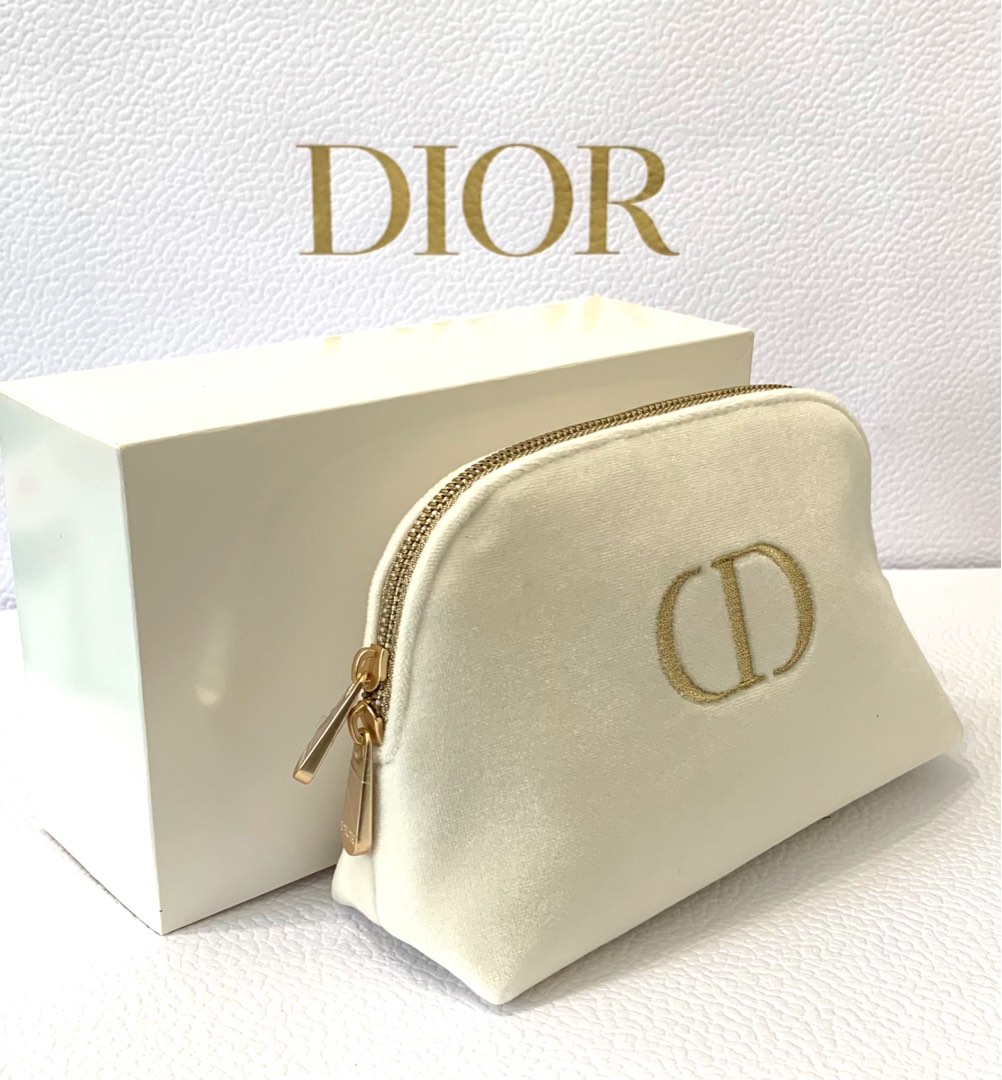 White dior outlet makeup bag