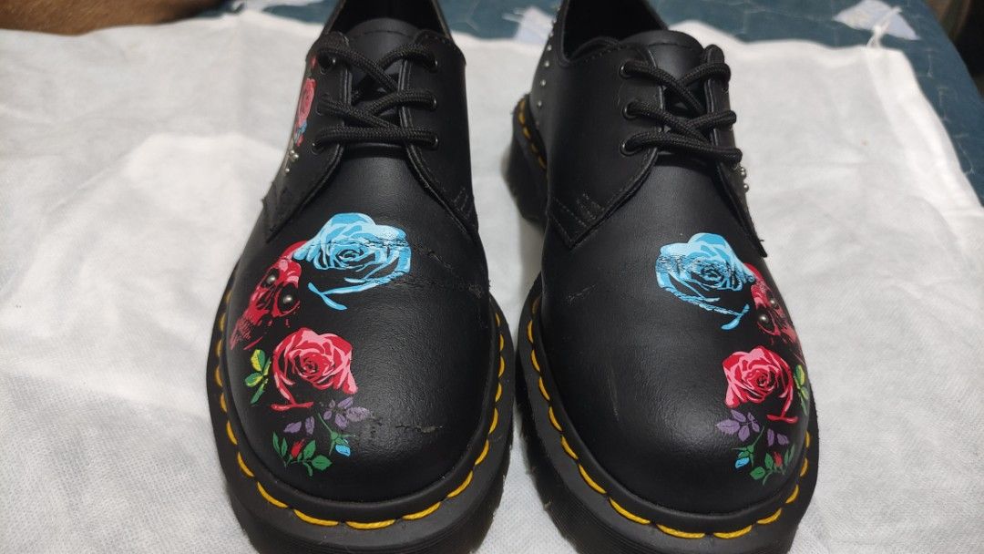 Dr. Martens Bex Rose Fantasy Skull (Category: Boots) located in Taguig. Submitted by wolffangs (Listing ID 1268558829, Image 3). Description: Dr. Martens Bex Rose Fantasy Skull Studs Used 3 times only, comes with original box Bought in Australia Price is NEGOTIABLE, send your offers 🙂 Size: UK4/US5 men/US6 women This is a personal item from my Dr. Martens collection. Complete studs. Has light scratch on toe box but barely noticeable when worn. H