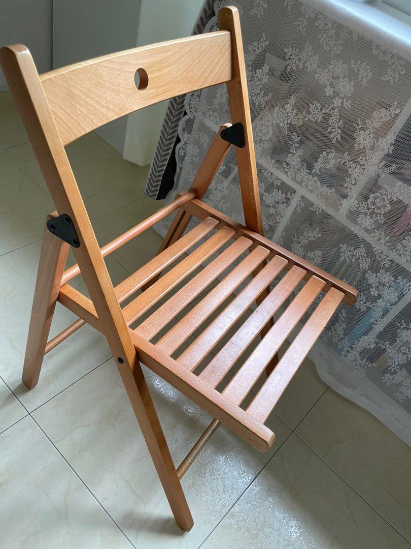 Foldable wooden chair, Furniture & Home Living, Furniture, Chairs on
