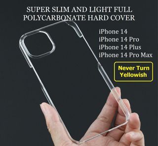 For iPhone 14 Series Premium Hard PC Crystal Clear Clip-On Protection Back Cover