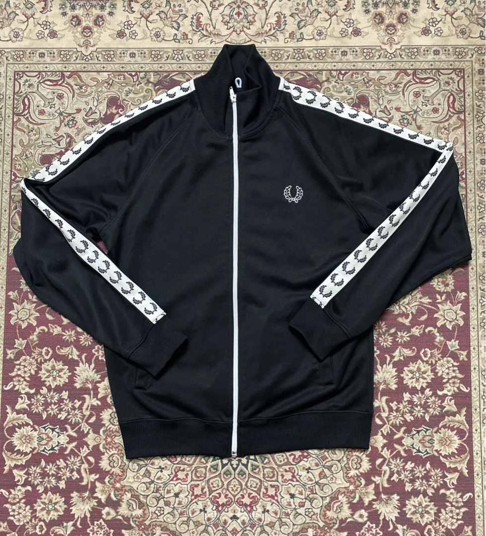 Black fred perry hotsell track top