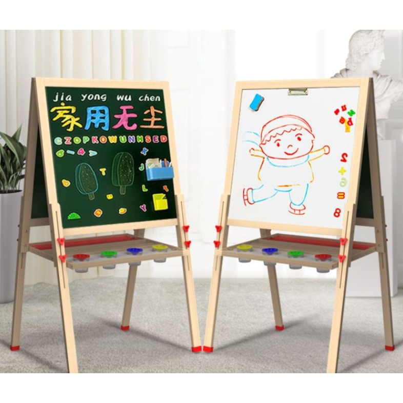 [FREE DELIVERY] 2 In 1 Wooden Blackboard Whiteboard Double Sided ...