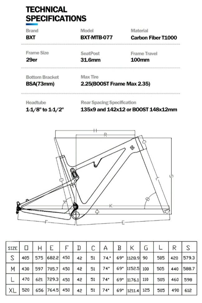Bxt discount mtb frame