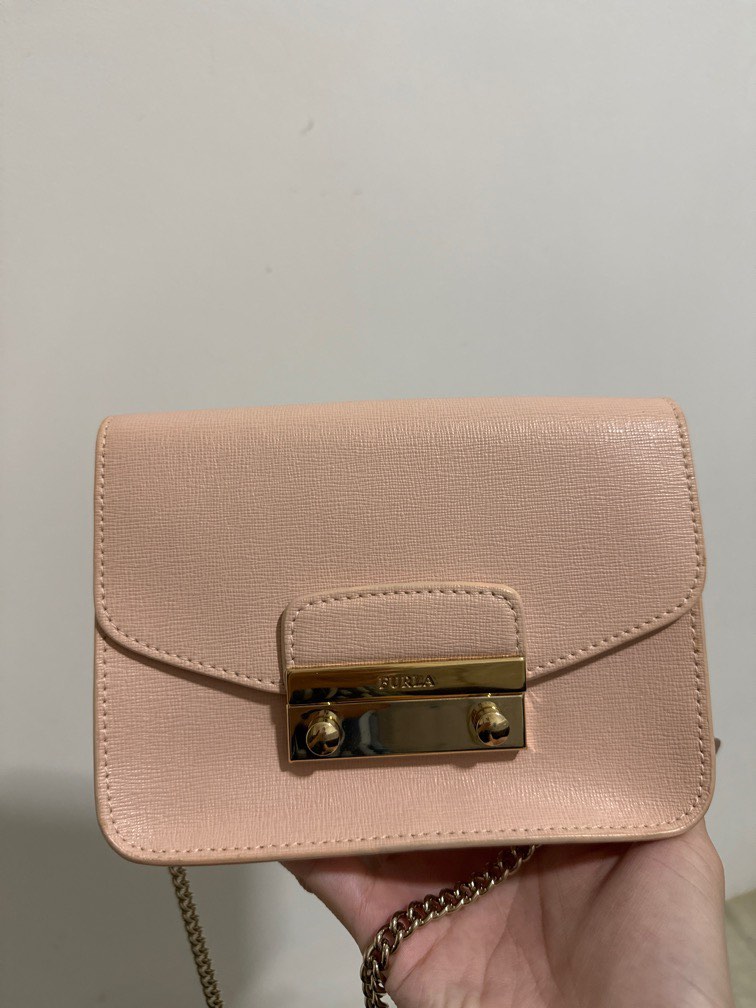 Furla Mini Julia Crossbody in Pale Pink Luxury Bags Wallets on