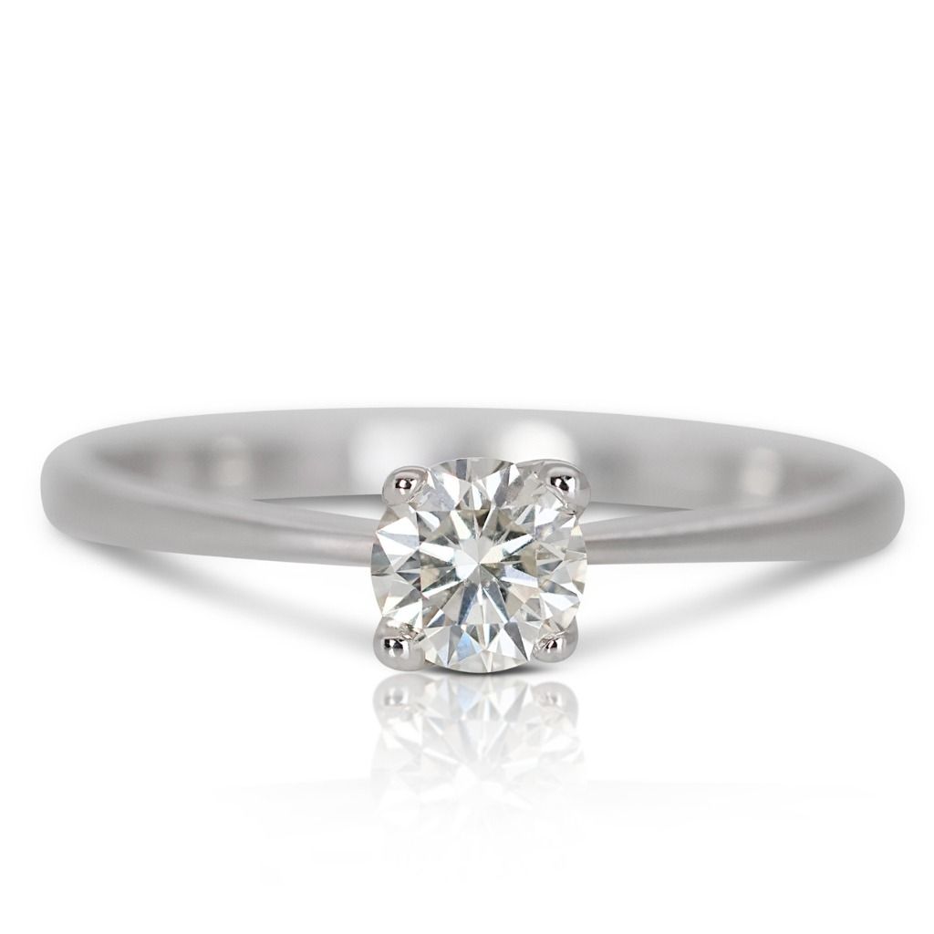 White gold single diamond ring best sale