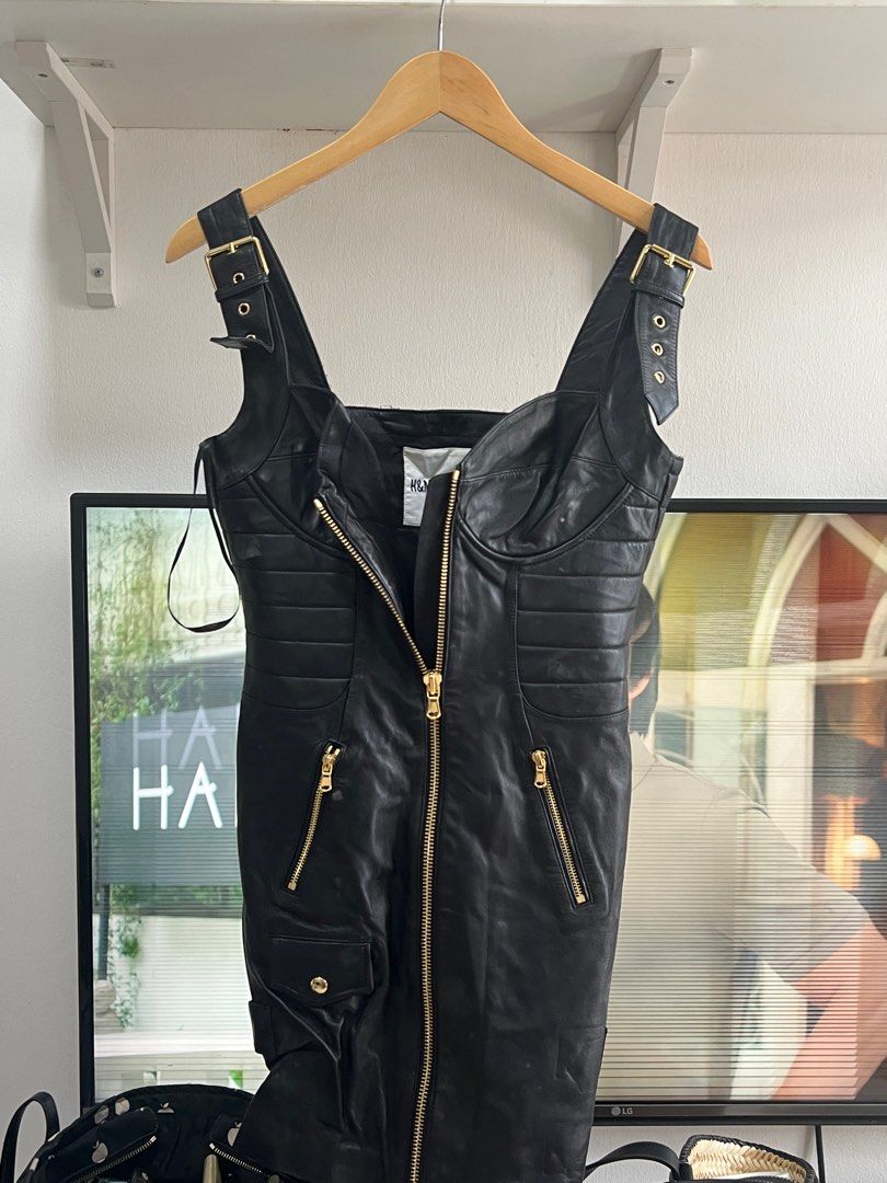 Moschino h&m outlet leather dress