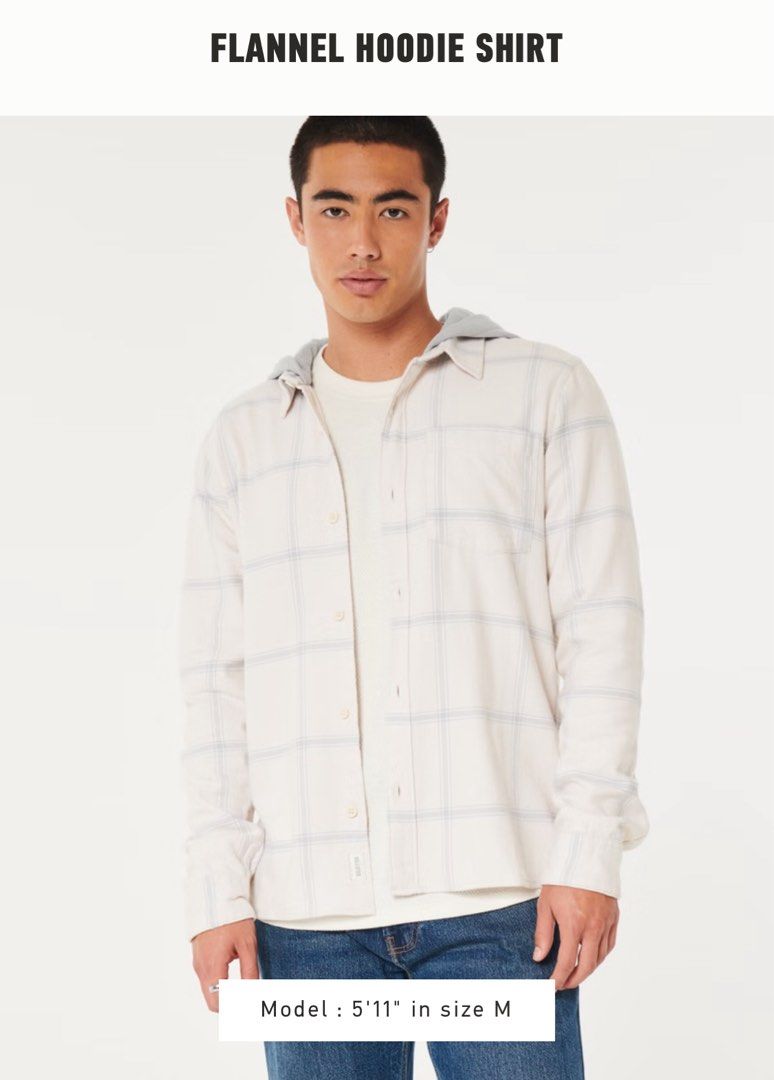 Flannel hoodie hollister shop