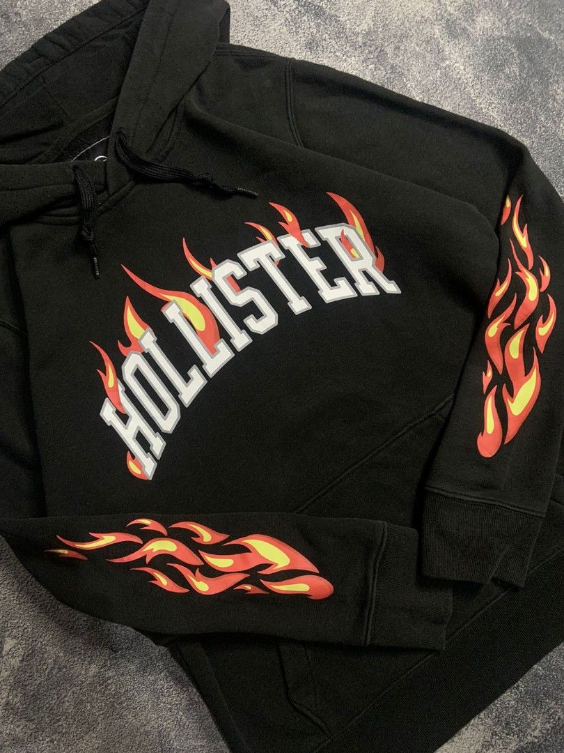 Hollister flame hoodie new arrivals