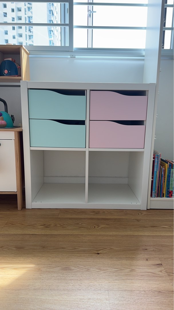 Ikea Kallax Shelving Unit with drawers, Furniture & Home Living
