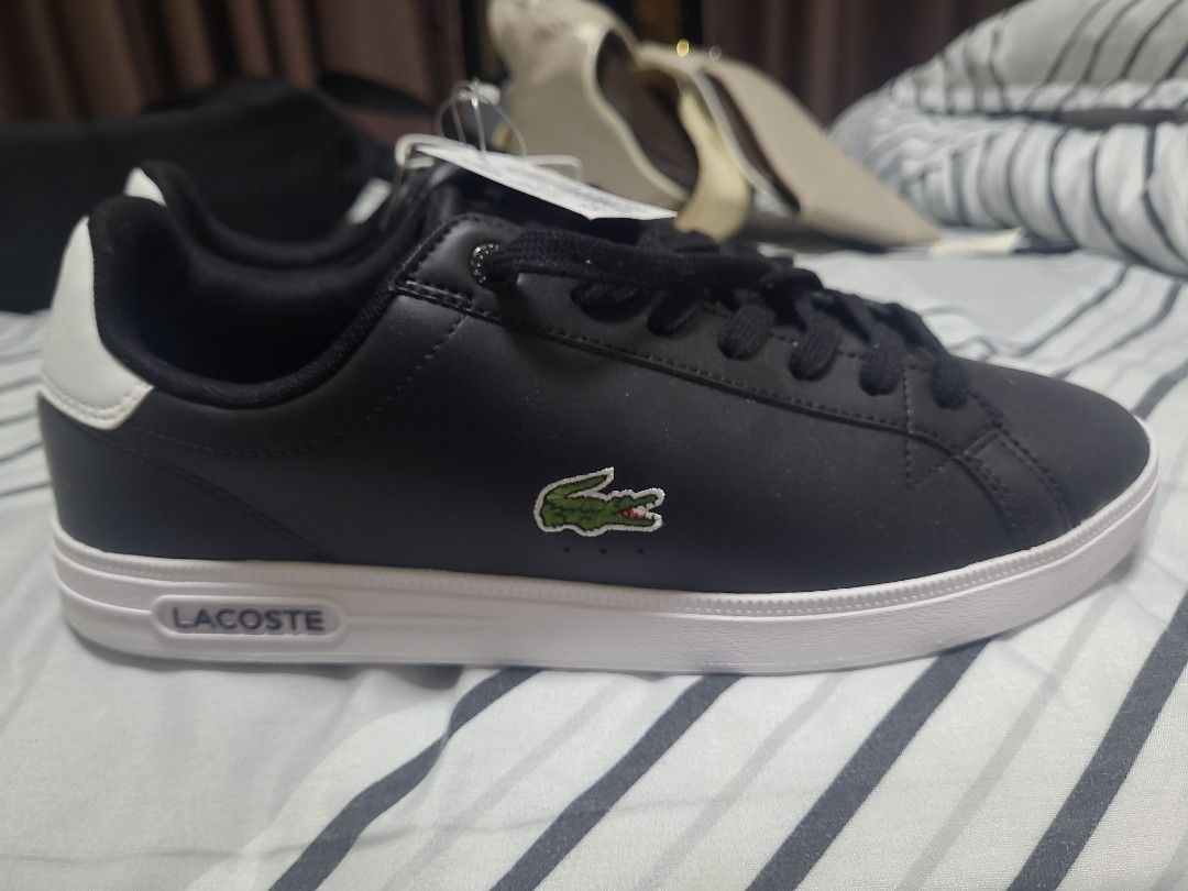 Mens black new arrivals lacoste shoes