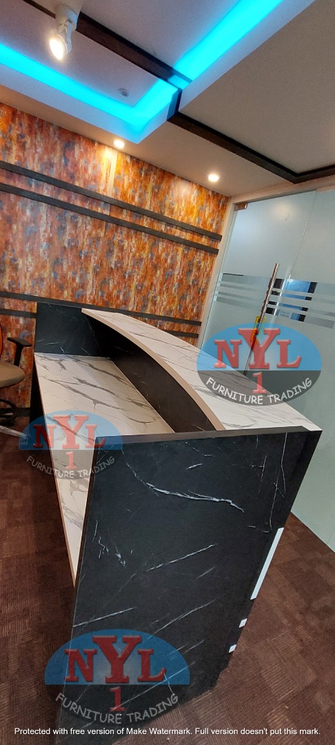 Laminated/Fabric Customize Reception Counter Desk=OFFICE FURNITURE ...