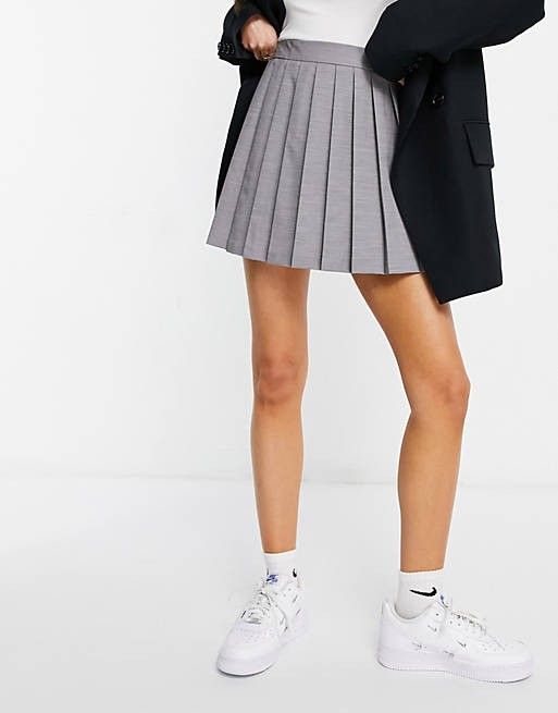 Pale grey pleated skirt on sale