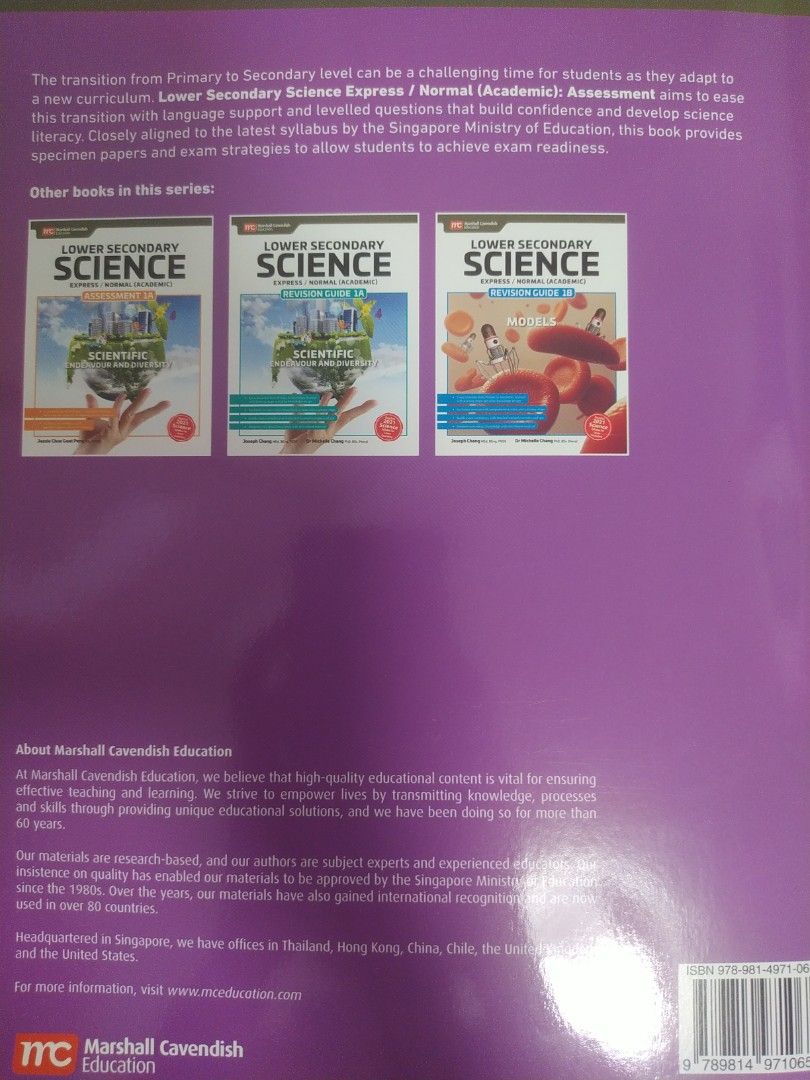Lower Secondary Science Express/Normal (Academic) Assessment 1B: Models ...