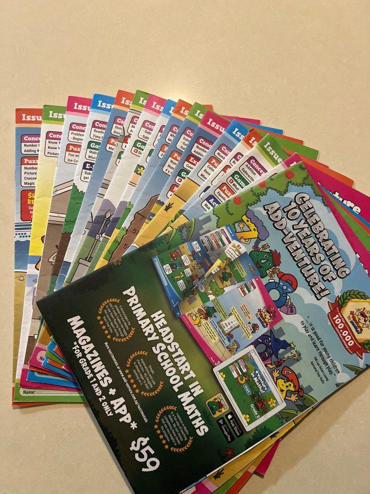 Math Add-venture Magazines issue 1-16 (Grade 1 & 2), Hobbies & Toys ...