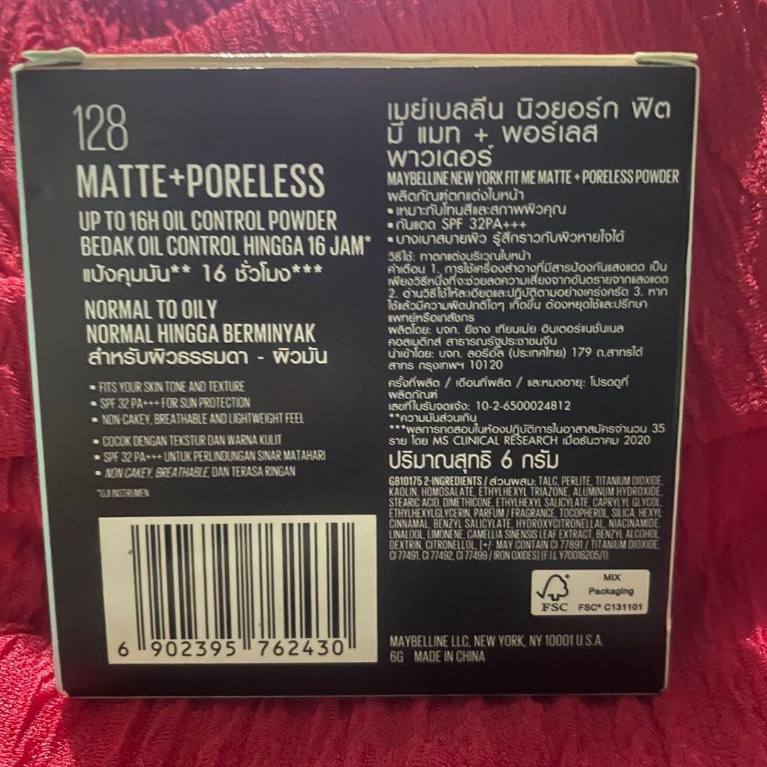 Maybelline Fit Me Compact Powder 128, Beauty & Personal Care, Face ...