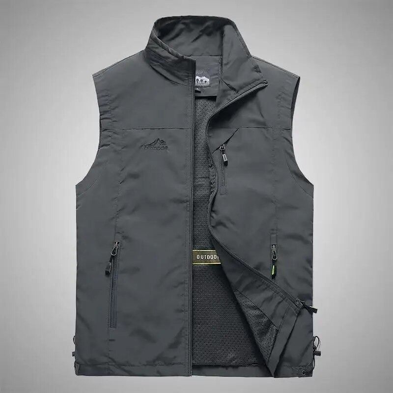 Men's Waistcoat Zipper Outdoor Casual Solid Color Vest Spring