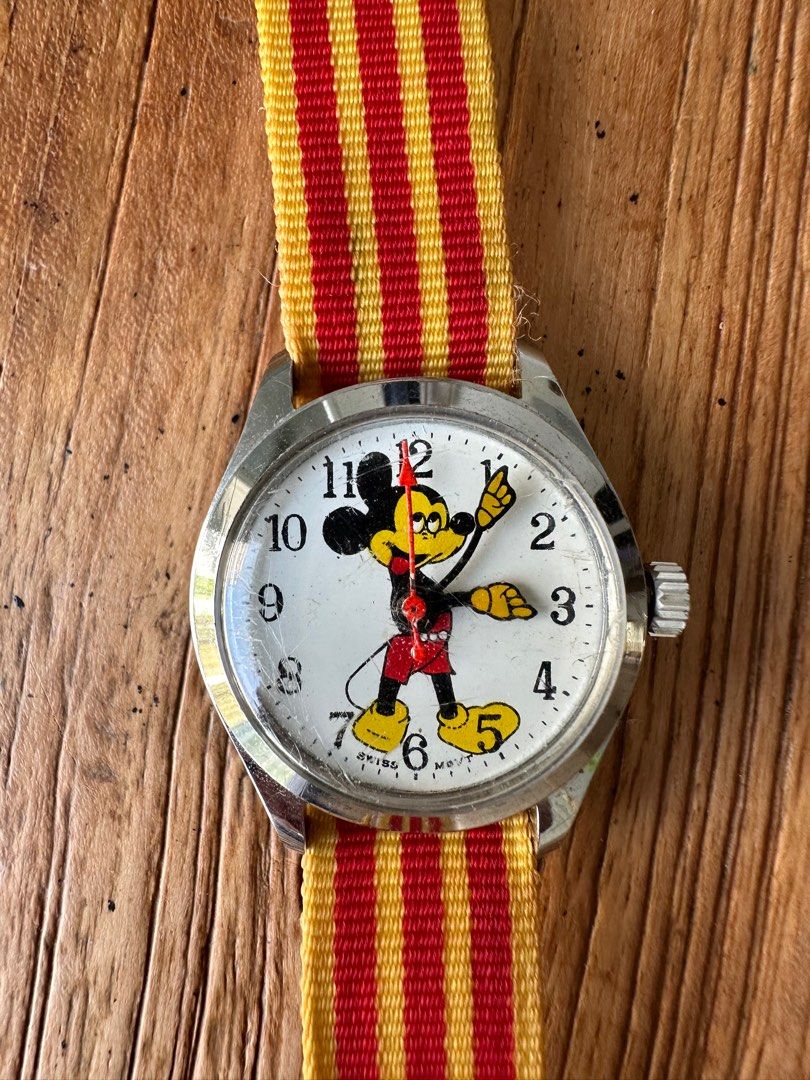 Vintage mickey mouse online watch swiss made