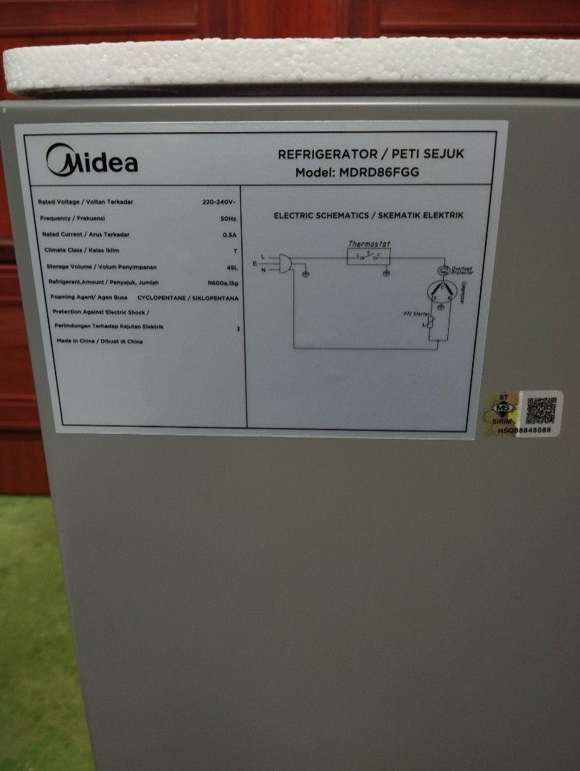 Midea Refrigerator MDRD86FGG, TV & Home Appliances, Kitchen Appliances ...