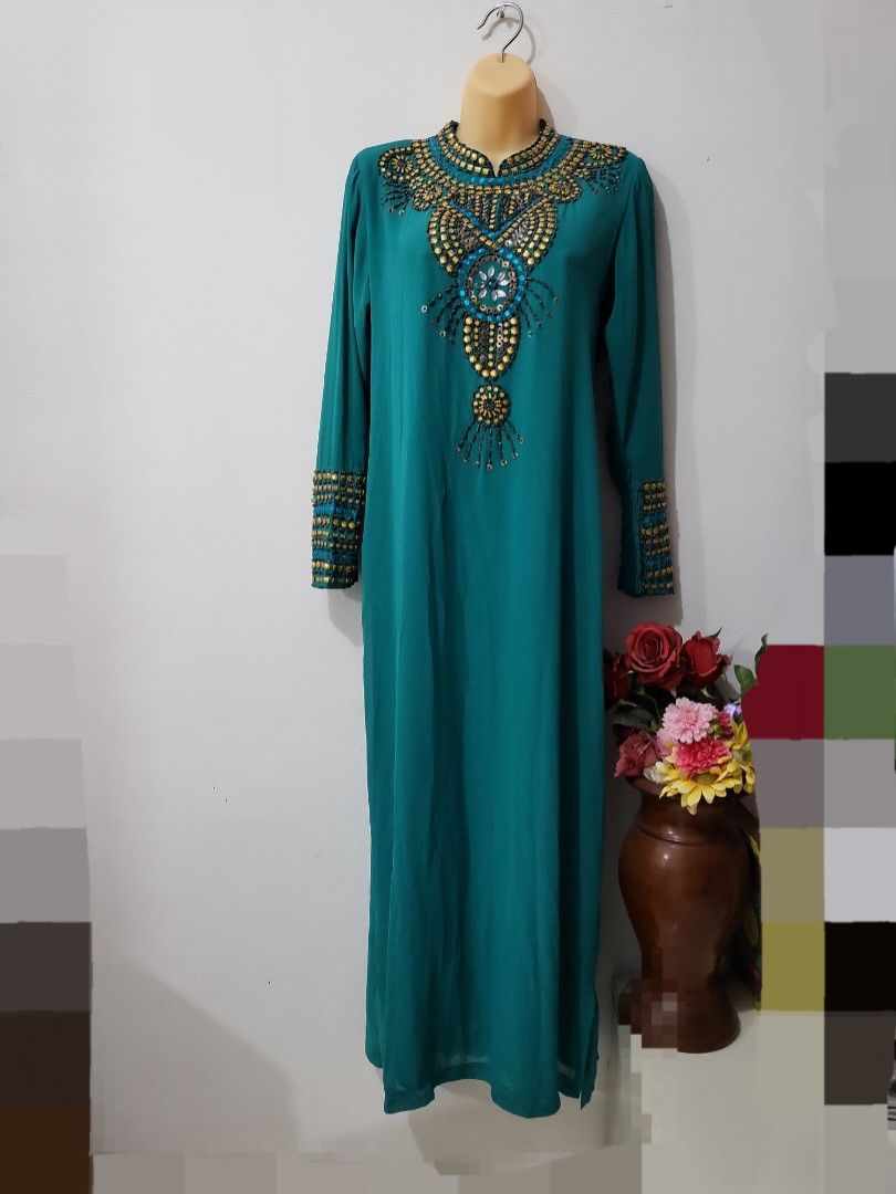 Morocco dress embroidery jubah abaya baju kurung majlis jemputan